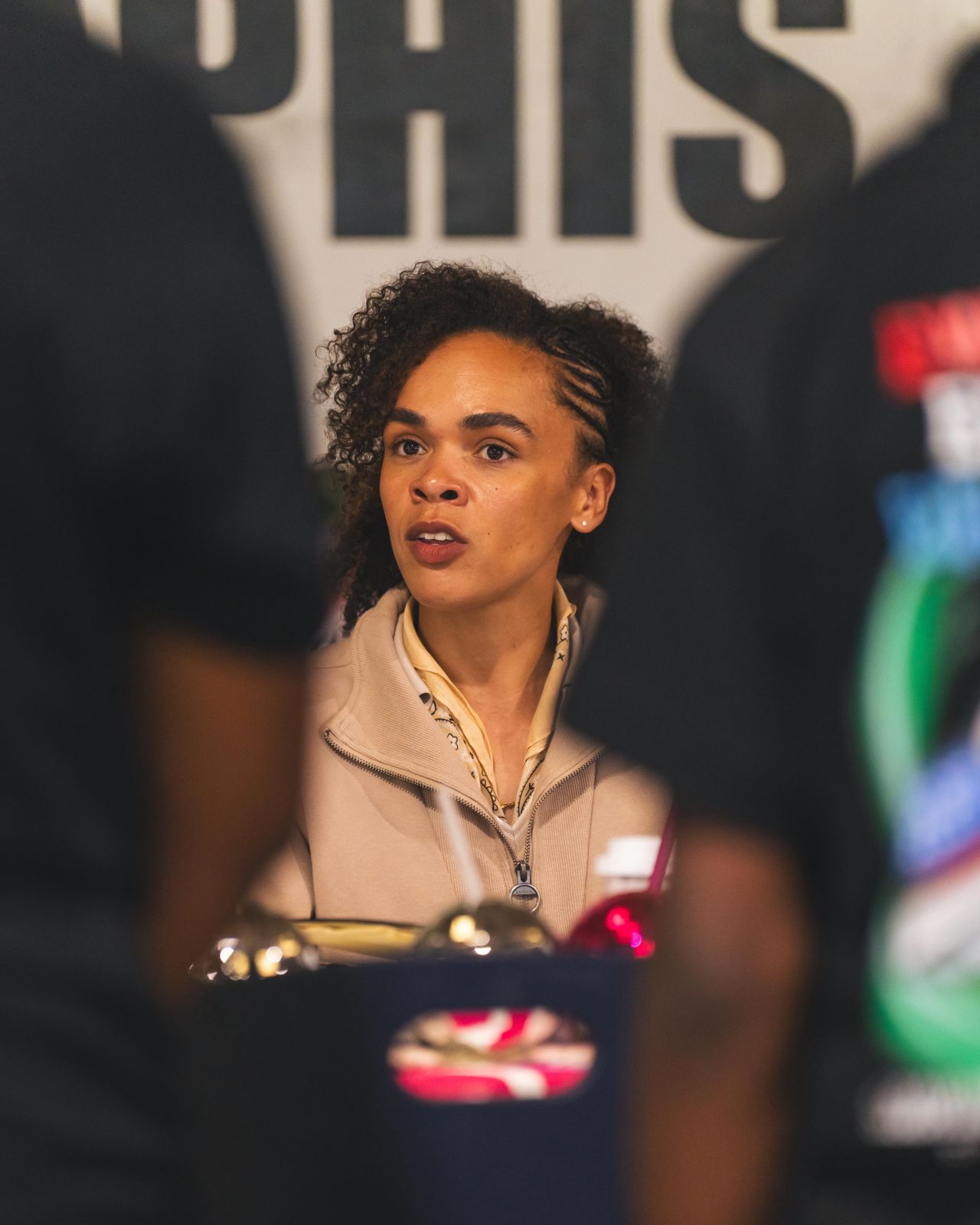 Lydia speaking on a panel